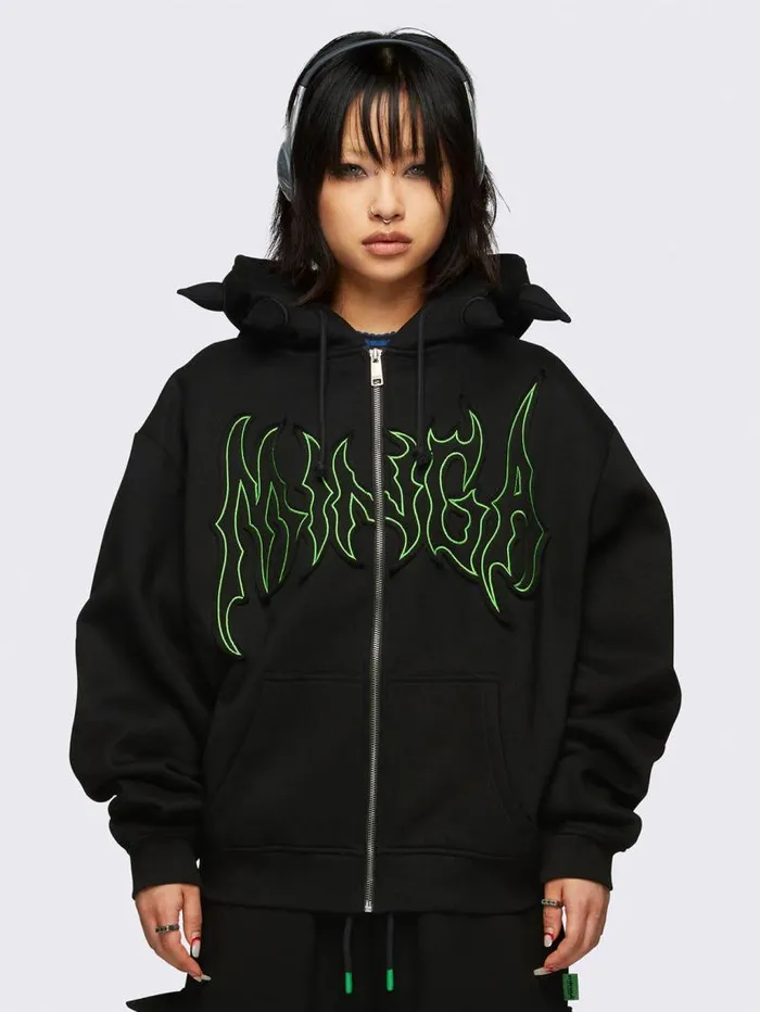 Minga X Energie Gang Spike Zip Up Hoodie Women Minga London Sweatshirts and Hoodies