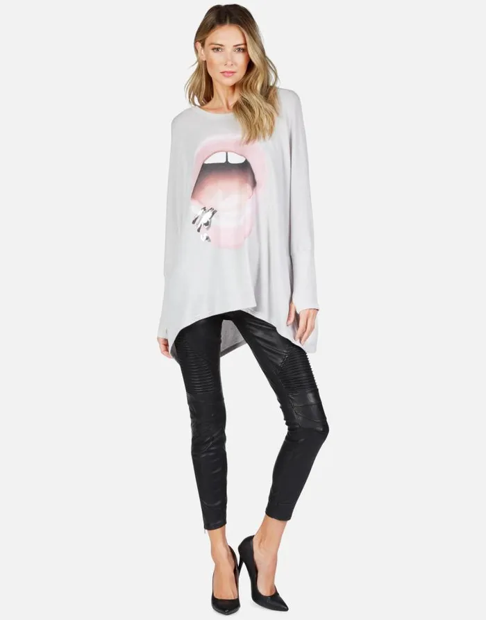 Mira X Pink Lip Piercing Cloud Women Lauren Moshi Long Sleeve