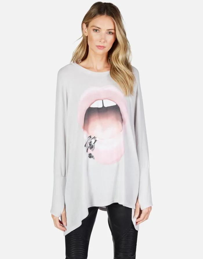Mira X Pink Lip Piercing Cloud Women Lauren Moshi Long Sleeve