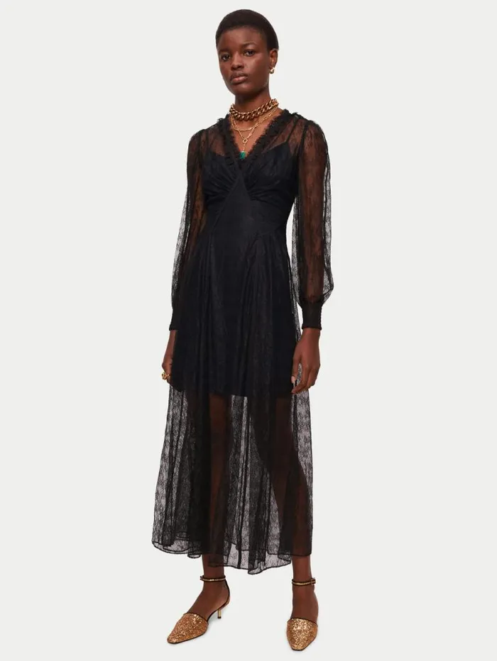 Modal Slip Dress Black Women Jigsaw Pyjamas and Loungewear