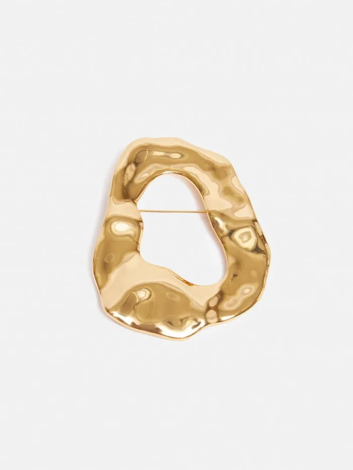 Molten Loop Brooch Gold Women Jigsaw Party