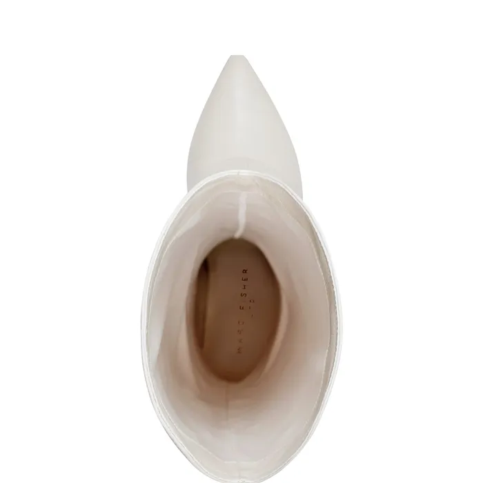 Nairine Foldover Dress Boot White Leather Dress Boots Marc Fisher Women