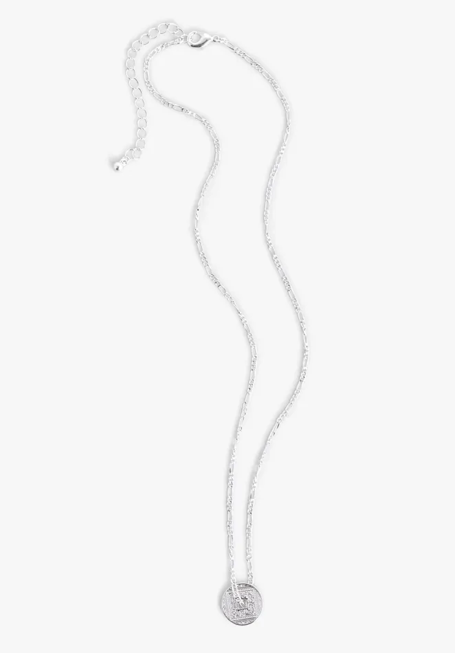 Necklaces Women Hush Makri Coin Hoop Necklace Silver
