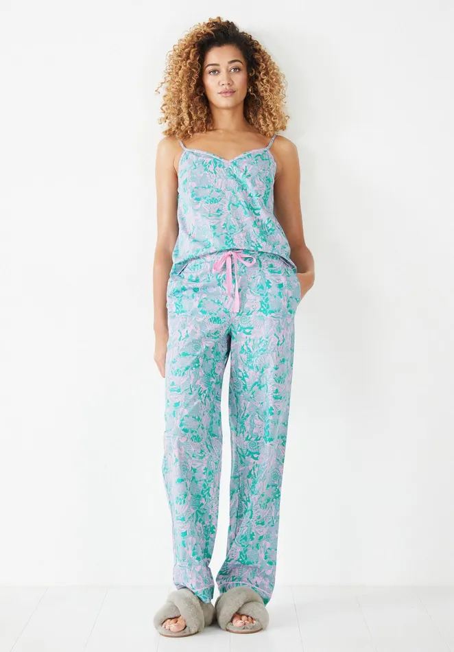 Nightwear Women Hush Isla Printed Cami Pyjamas Sea Lifegreen Pink
