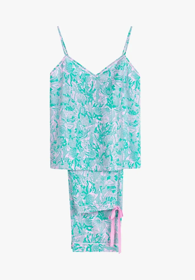 Nightwear Women Hush Isla Printed Cami Pyjamas Sea Lifegreen Pink
