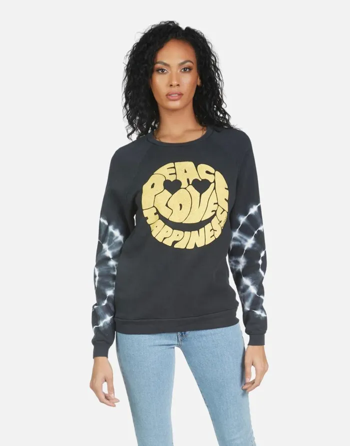 Noleta Text Happy Face Lunar Eclipse Women Lauren Moshi Long Sleeve