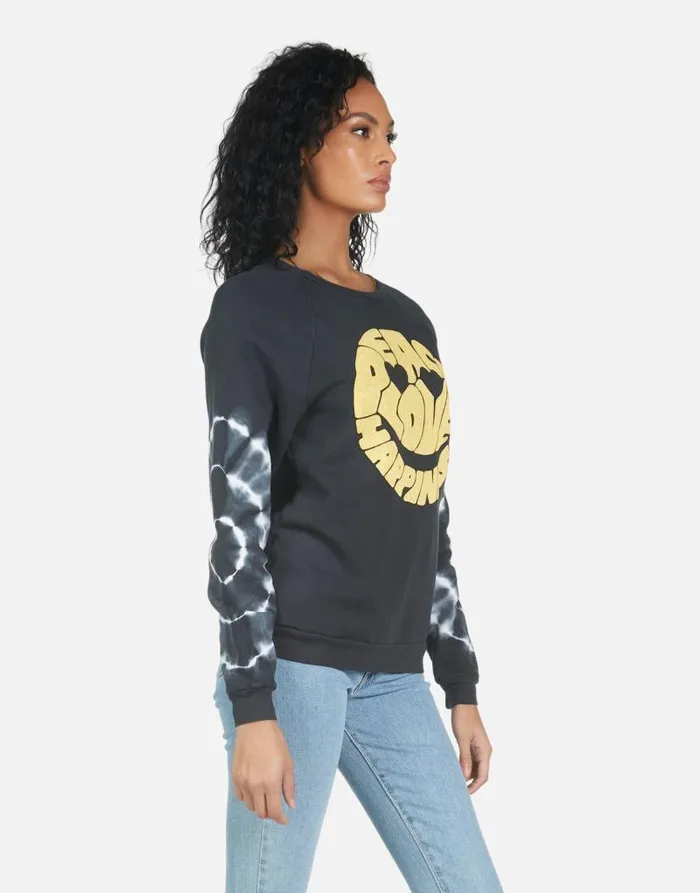 Noleta Text Happy Face Lunar Eclipse Women Lauren Moshi Long Sleeve