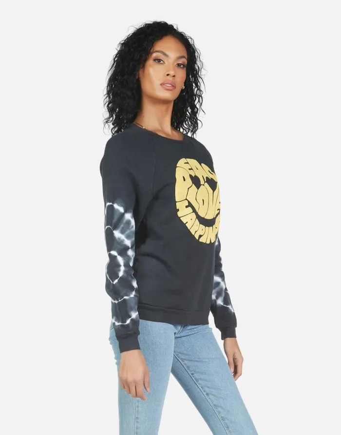 Noleta Text Happy Face Lunar Eclipse Women Lauren Moshi Long Sleeve