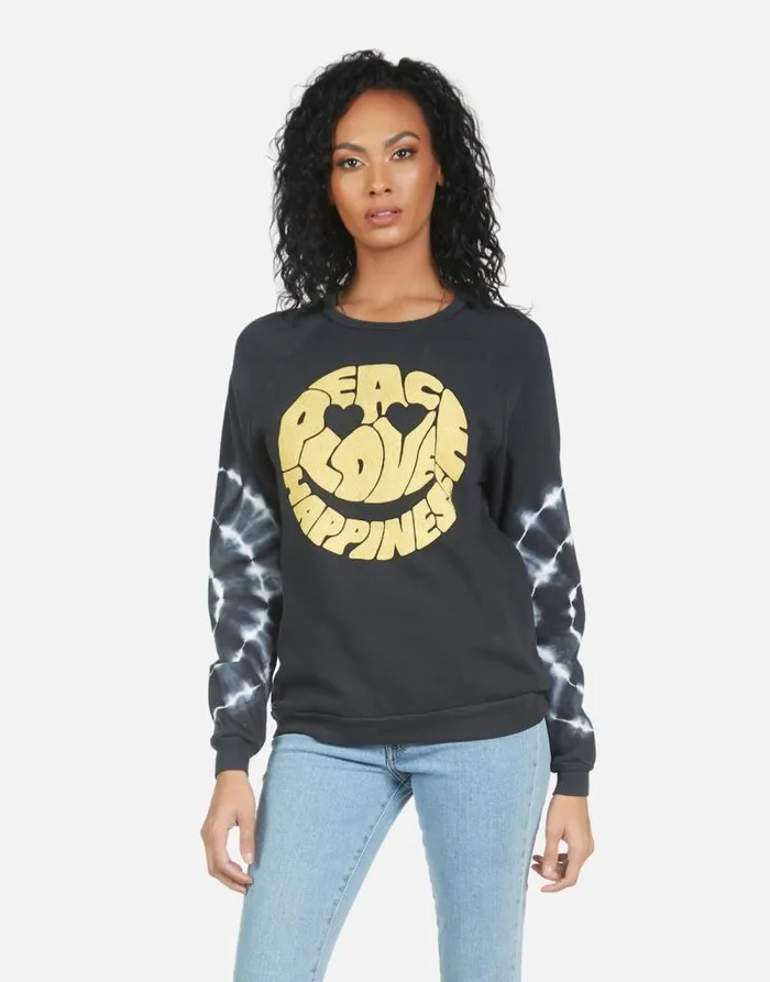 Noleta Text Happy Face Lunar Eclipse Women Lauren Moshi Long Sleeve