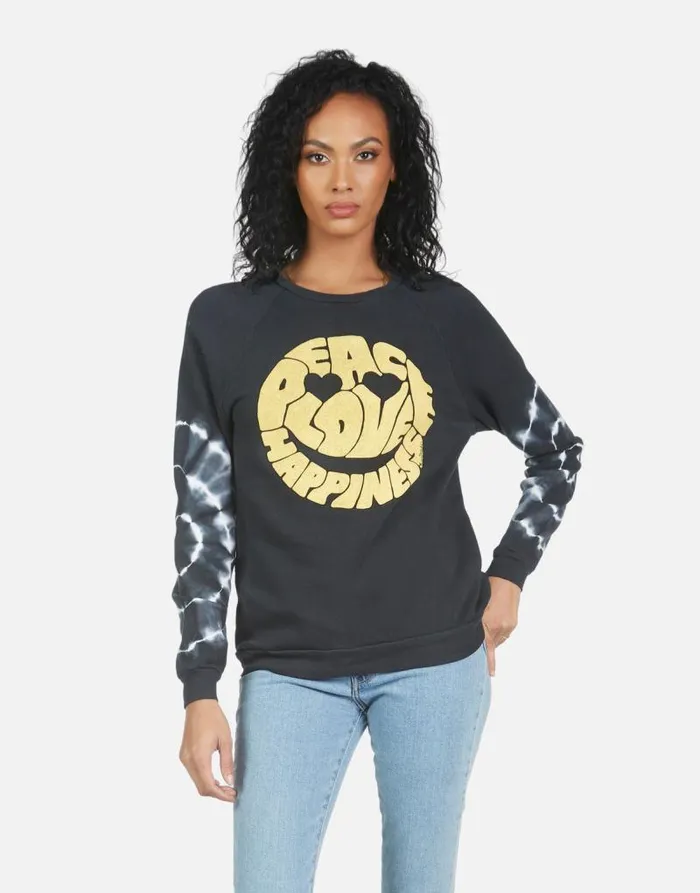 Noleta Text Happy Face Lunar Eclipse Women Lauren Moshi Long Sleeve