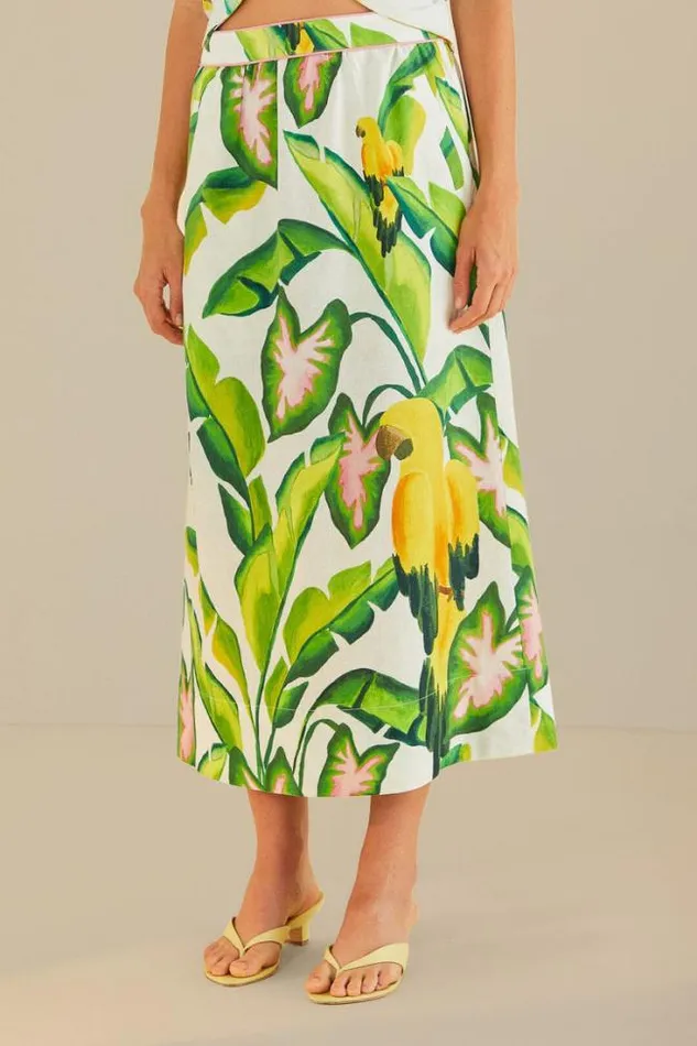 OffWhite Summer Foliage Skirt Women FARM Rio Skirts