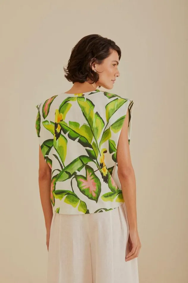 OffWhite Summer Foliage TShirt Women FARM Rio Tshirts