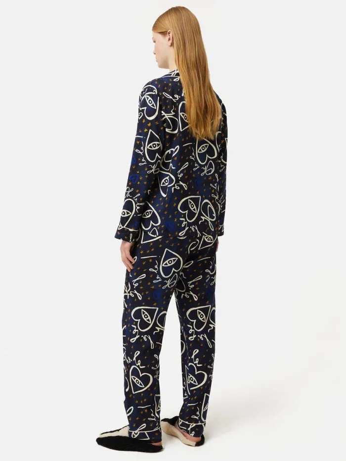 Oh La La Modal Pyjama Navy Women Jigsaw Pyjamas and Loungewear