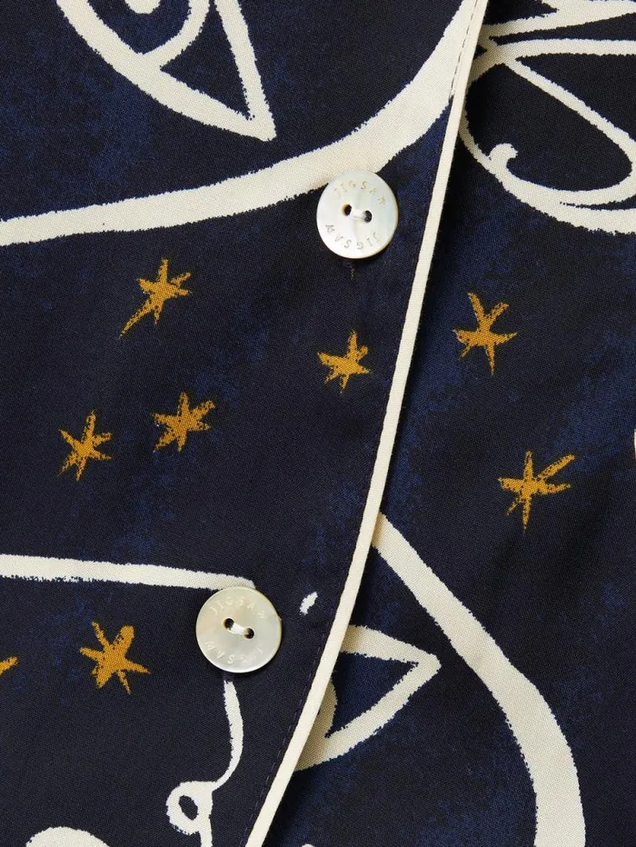 Oh La La Modal Pyjama Navy Women Jigsaw Pyjamas and Loungewear