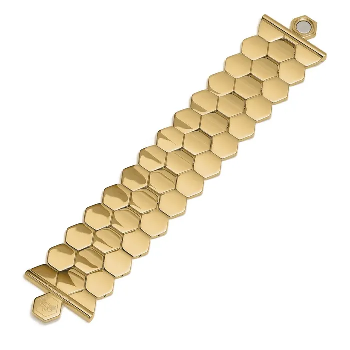 Olivia Burton Bracelets Women Honeycomb Gold Plated Cuff Bracelet