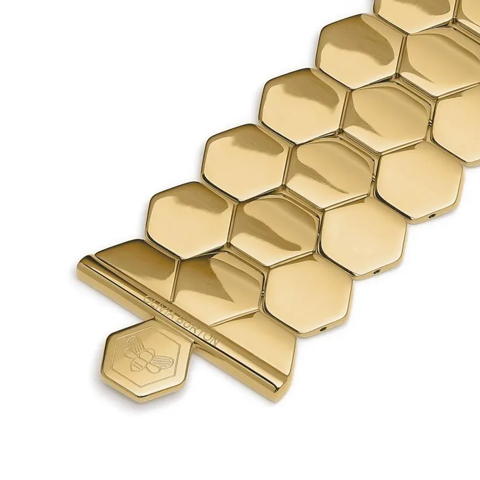 Olivia Burton Bracelets Women Honeycomb Gold Plated Cuff Bracelet