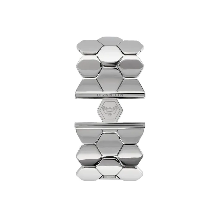 Olivia Burton Bracelets Women Honeycomb Silver Tone Cuff Bracelet