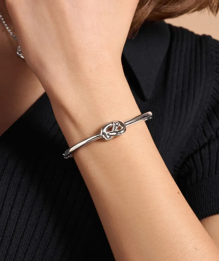 Olivia Burton Bracelets Women Lovers Knot Silver Tone Bangle