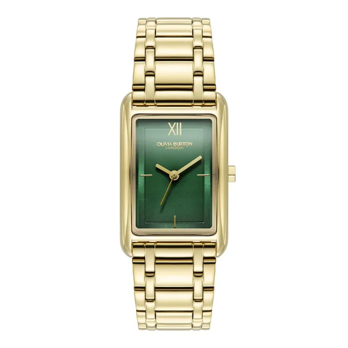Olivia Burton Classic Watches Women 23mm Grove Forest Green and Gold Bracelet Watch