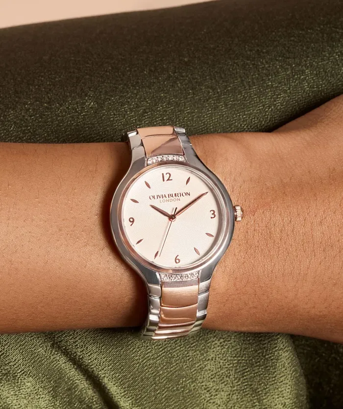 Olivia Burton Classic Watches Women 34mm Lea White and Two Tone Bracelet Watch