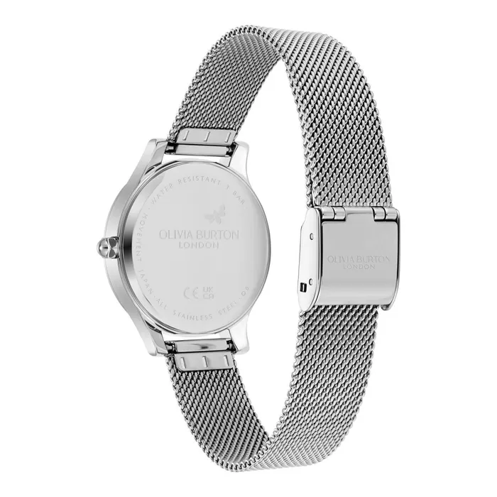 Olivia Burton Classic Watches Women 36mm Wonderlust White and Silver Mesh Watch