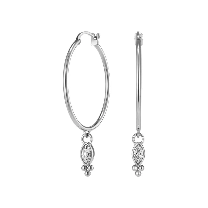 Olivia Burton Earrings Women Dainty Silver Tone Hoop Earrings