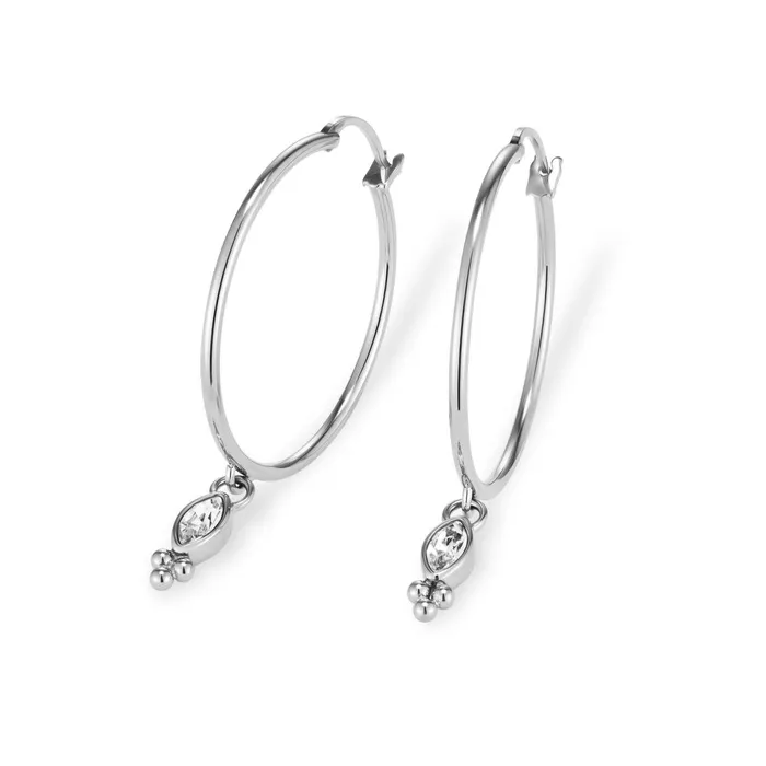 Olivia Burton Earrings Women Dainty Silver Tone Hoop Earrings
