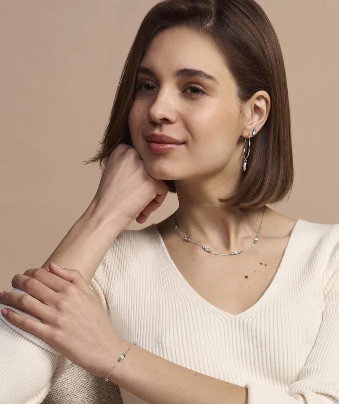Olivia Burton Earrings Women Dainty Silver Tone Hoop Earrings