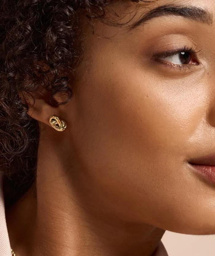 Olivia Burton Earrings Women Lovers Knot Gold Plated Stud Earrings