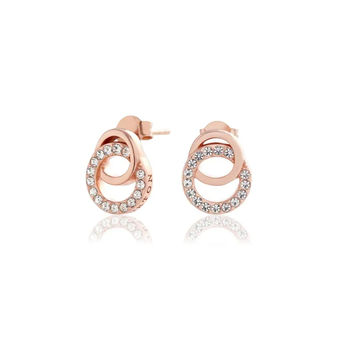Olivia Burton Earrings Women Rose Gold Interlink Drop Stud Earrings