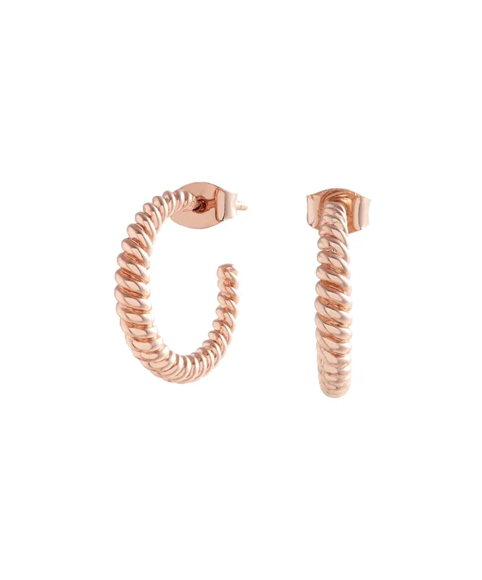 Olivia Burton Earrings Women Rose Gold Rope Twist Hoop Earrings