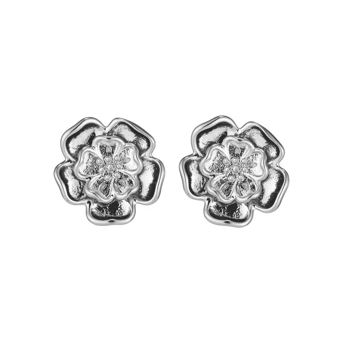 Olivia Burton Earrings Women Tudor Rose Silver Tone Stud Earrings
