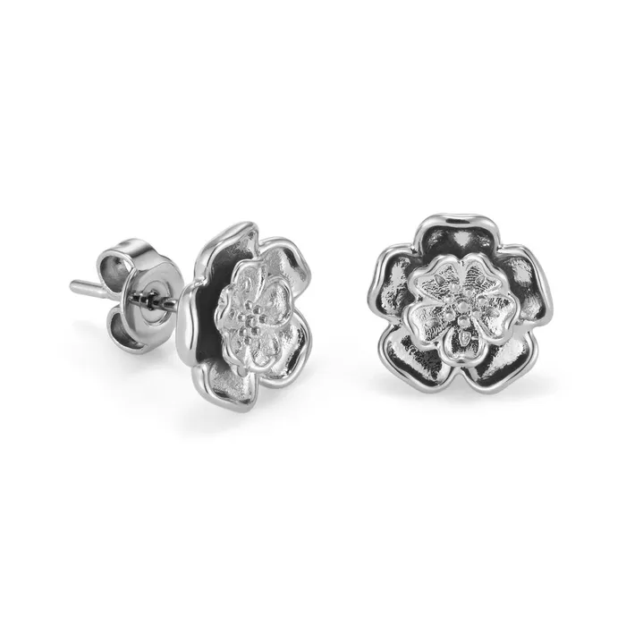 Olivia Burton Earrings Women Tudor Rose Silver Tone Stud Earrings
