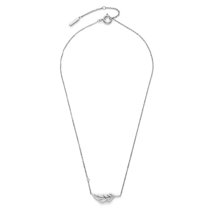 Olivia Burton Necklaces Women Feather Silver Tone Necklace