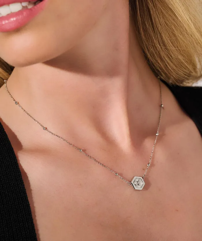 Olivia Burton Necklaces Women Minima Bee Silver Pendant Necklace