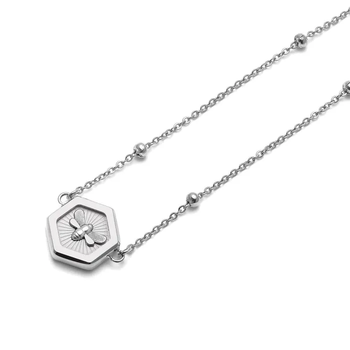 Olivia Burton Necklaces Women Minima Bee Silver Pendant Necklace