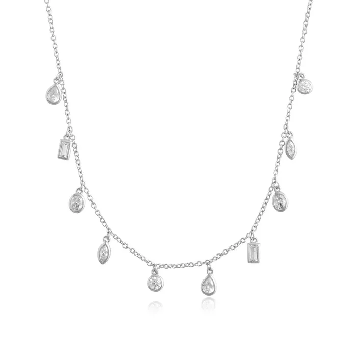 Olivia Burton Necklaces Women Silver Crystal Charm Necklace
