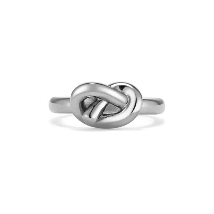 Olivia Burton Rings Women Lovers Knot Silver Tone Ring L
