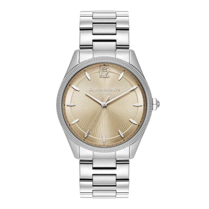 Olivia Burton Sports Luxe Watches Women 38mm Radiate Nude and Silver Bracelet Watch