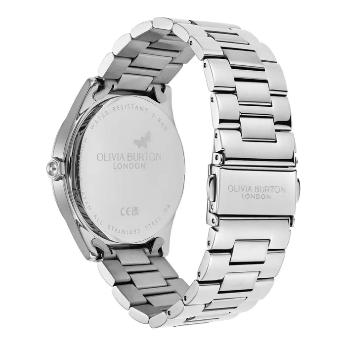 Olivia Burton Sports Luxe Watches Women 38mm Radiate Nude and Silver Bracelet Watch