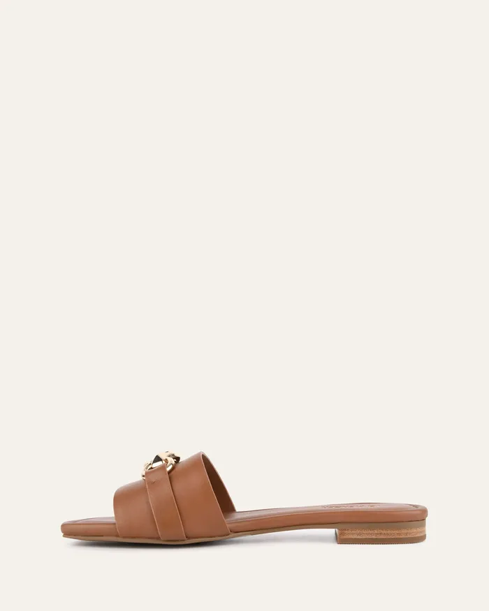 Pablo flat slide dark tan leather Women SLIDES jomercer Pablo flat slide dark tan leather Women SLIDES jomercer