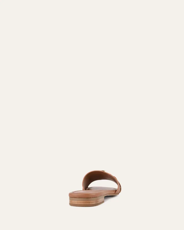 Pablo flat slide dark tan leather Women SLIDES jomercer Pablo flat slide dark tan leather Women SLIDES jomercer