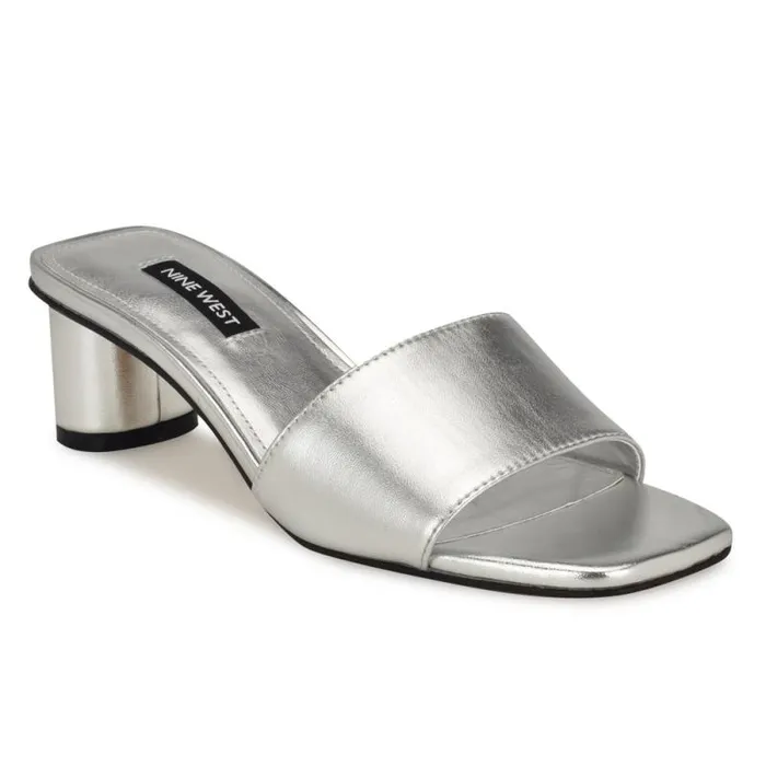 Paire Slide Sandals Silver Women Nine West Sandals