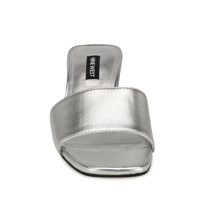 Paire Slide Sandals Silver Women Nine West Sandals
