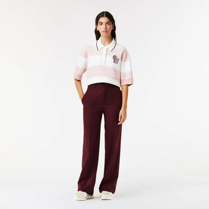 Pants and Leggings Women Lacoste Lacoste X EleVen By Venus Stretch Wool Pants Bordeaux L7b