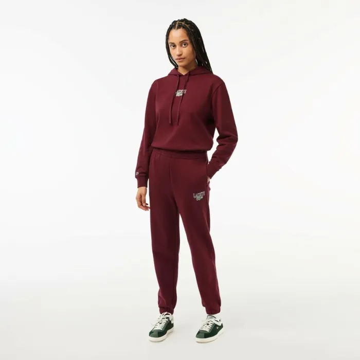 Pants and Leggings Women Lacoste Women039s Printed Sweatpants Bordeaux Yup