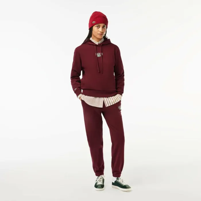 Pants and Leggings Women Lacoste Women039s Printed Sweatpants Bordeaux Yup