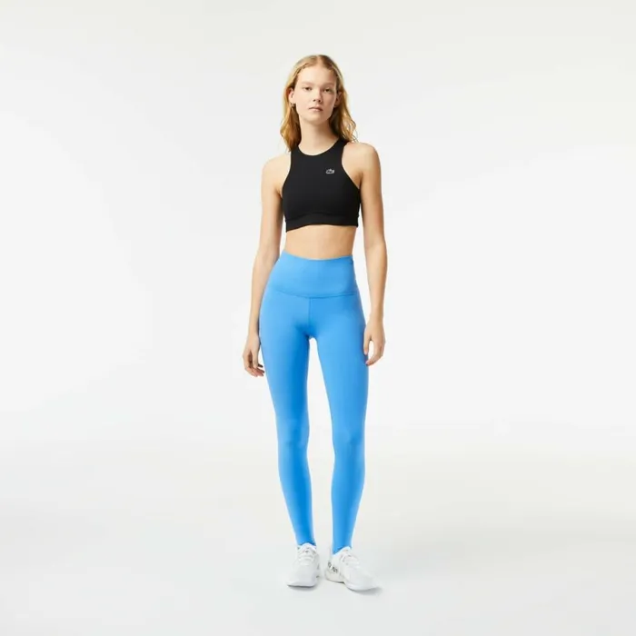 Pants and Leggings Women Lacoste Womens Recycled Polyester Tapered Leggings Ethereal Blue L99