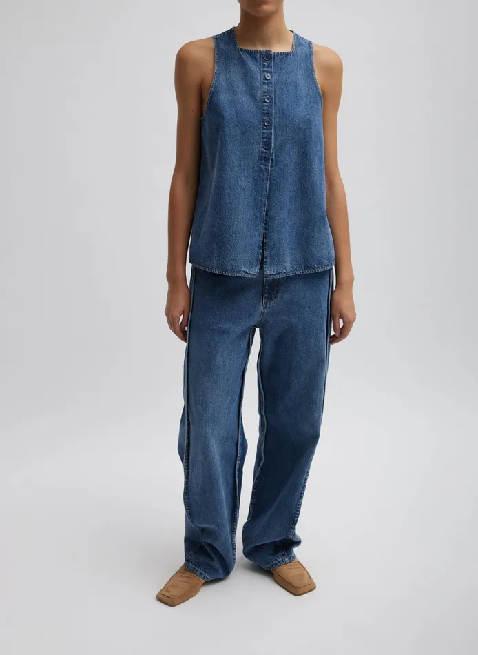 Pants and Shorts Women Tibi Spring Denim Tuck Jean
