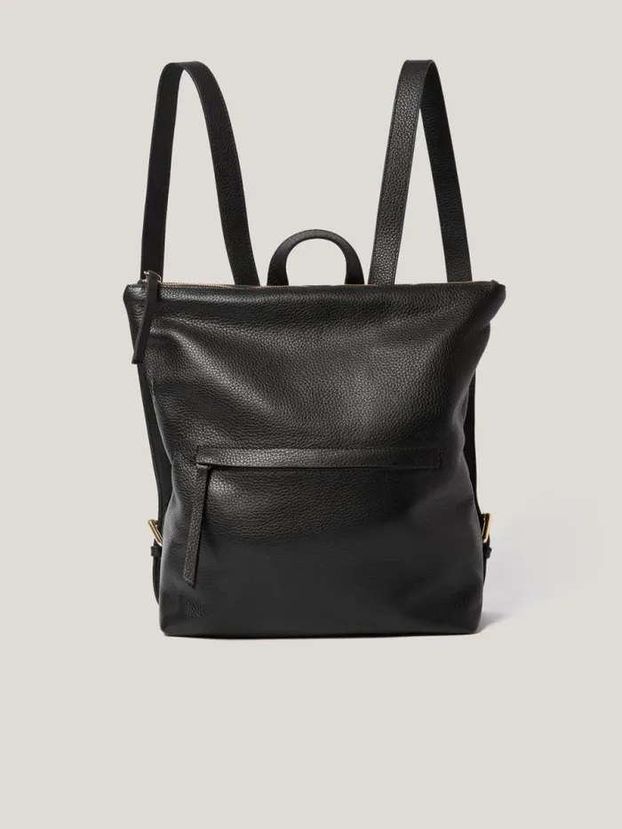 Pebble Leather Backpack Black Women Jigsaw Bags